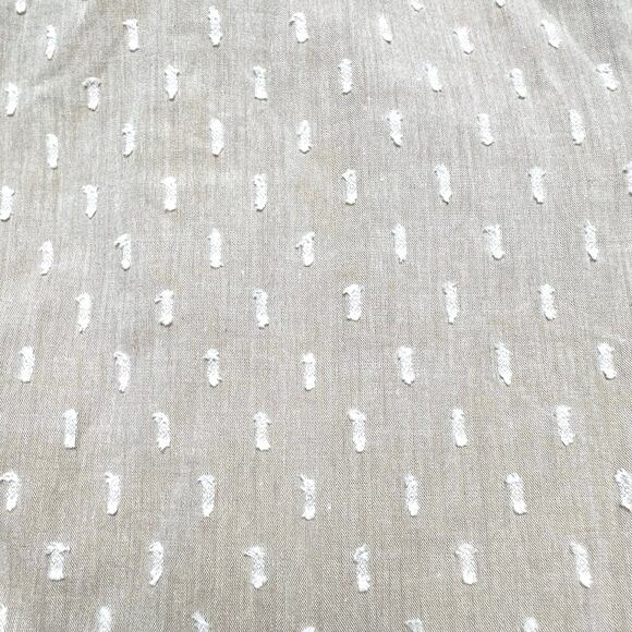 Badgley Mischka | Women | Sand Swiss Dot Cotton Puff Sleeve Blouse Top | Medium - Picture 12 of 14